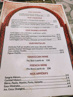 La Table du Maroc Chez Oucine menu