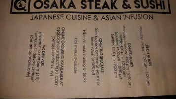 Osaka Steak And Sushi inside