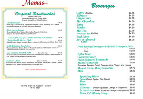 Mamas On Washington Square menu