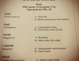 Kalocsai Halászcsárda menu