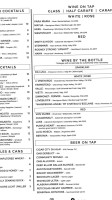 Cedar Vine Community Kitchen Cocktails menu