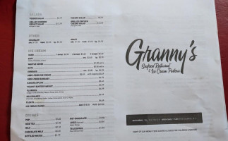 Granny's Seafood And Ice Cream Parlour menu