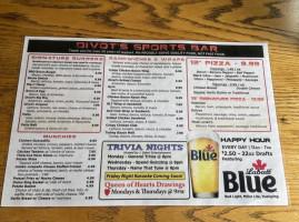 Mr Divot's Sports Grill menu
