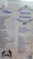 Annahegyi menu