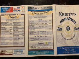 Kristy's Hometown And Grill menu