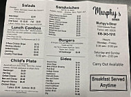 Murphy's Diner menu