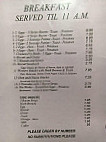 Hiwasse Diner menu