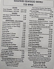 Masters Seafood menu