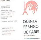 Quinta Frango De Paris menu