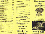 Three Brothers Pizza menu
