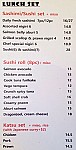 Siorie Japanese Restaurant menu