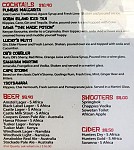 Shebeen & Bar menu
