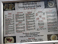 Underground Cafe Hernando menu