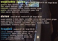 Raw Juice Bar menu