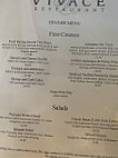 Vivace Restaurant menu