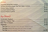 Thai-Laos Food menu