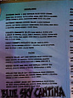 Blue Sky Cantina menu