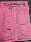 Lincoln House Of Pizza menu