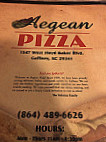 Aegean Pizza menu