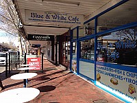 Blue & White Cafe outside