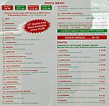 Angela's Italian menu