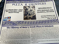 Mata’s Greek Pizza Grinders menu