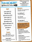The Shore And Grill menu