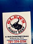 Glen's Roast Beef menu