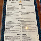 Burma Burma menu