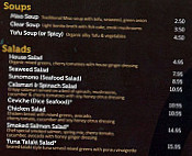 Sushi North Japanese Restaurants menu