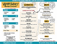Village Bakery And Deli menu