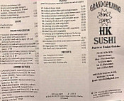 Hk Sushi menu