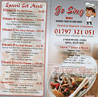 Go Sing Chinese Food Take Away menu