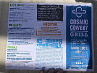 Cosmic Cowboy Grill menu