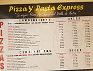 Pizza Pasta Express menu