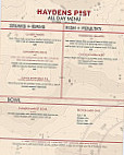 Haydens Post menu