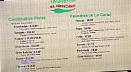 Taqueria El Mexicano menu