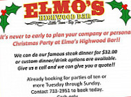 Elmo's Highwood menu