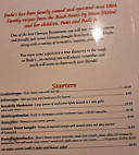 Bodo's German Restaurant menu