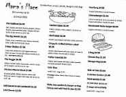 Mama’s Place menu