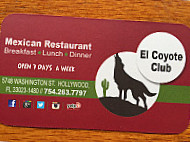 El Coyote Club menu