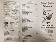 Wong's Garden menu