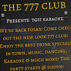 777 Club menu