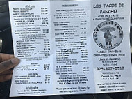 Los Tacos De Pancho menu
