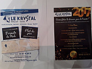 Le Krystal menu
