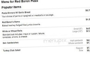 Red Baron's Pizza Shop