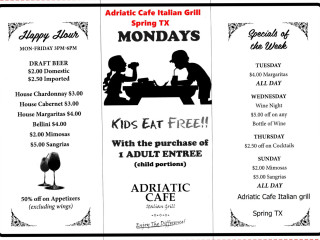 Adriatic Cafe Italian Grill Spring Tx