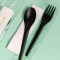 Wài Dài Huán Bǎo Cān Jù Zǔ Chā Shi Jí Zhǐ Jīn Reusable Utensil Set Fork, Spoon And Tissue