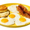 Three egg breakfast plate