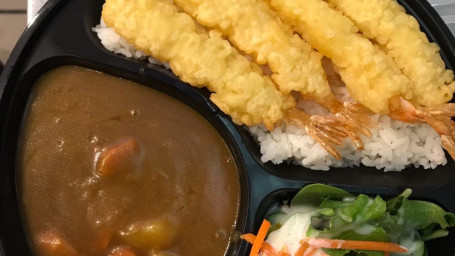 Shrimp tempura curry rice bowl